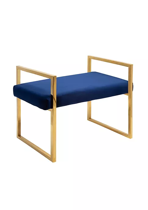 Promo π Kingston Living 25" Navy Blue and Gold Accent Bench with Handles π₯° 1 Promo π Kingston Living 25" Navy Blue and Gold Accent Bench with Handles π₯°