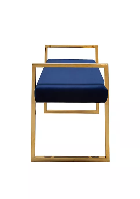 Promo π Kingston Living 25" Navy Blue and Gold Accent Bench with Handles π₯° 2 Promo π Kingston Living 25" Navy Blue and Gold Accent Bench with Handles π₯° - Image 2