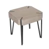 Coupon 🎁 Kingston Living 20" Beige and Black Square Accent Table with Hairpin Legs 🔥