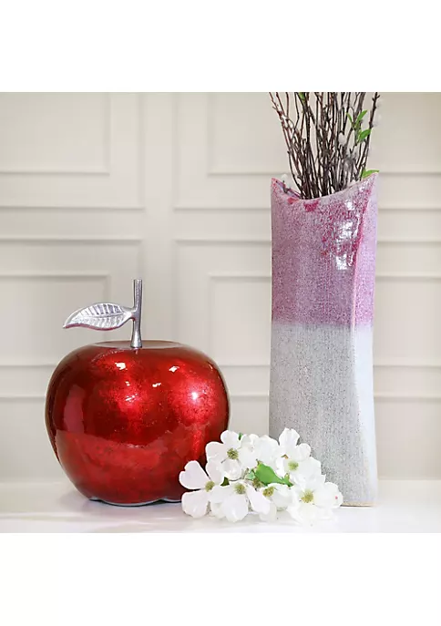 Wholesale ๐คฉ Kingston Living 13" Red and Silver Apple Sculpture ๐งจ 3 Wholesale ๐คฉ Kingston Living 13" Red and Silver Apple Sculpture ๐งจ - Image 3
