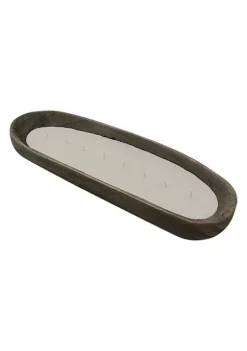 New ✨ Kingston Living 24" Gray and White Oval Scented Candle on Wooden Tray ❤️ -Kingston Living Shop Belk 228