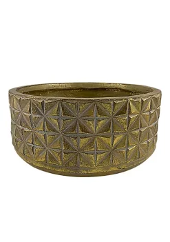 Flash Sale ๐ Kingston Living 15" Gold Textured Geometric Decorative Planter ๐