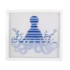 Wholesale ✔️ Kingston Living 23" White and Blue Octopus Framed Wall Art Decor 🔥