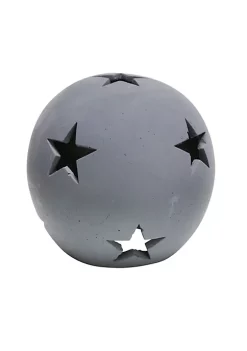 Discount ✨ Kingston Living 12" Matte Gray Ceramic Spherical Decorative Star Orb 👏