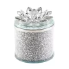 Cheap ❤️ Kingston Living 5" Silver and Clear Shimmering Lotus Crystal Round Decorative Box 🌟