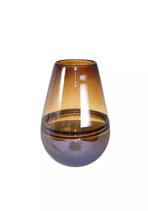 Deals π Kingston Living 10.5" Brown Cone Shaped Handmade Glass Vase π 1 Deals π Kingston Living 10.5" Brown Cone Shaped Handmade Glass Vase π