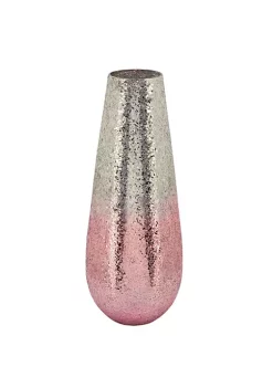 Flash Sale ⭐ Kingston Living 18" Pink and Clear Crackled Blush Ombre Glass Vase 🥰 -Kingston Living Shop Belk 290