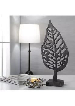 New 👍 Kingston Living 15" White Striped Ceramic Candle Holder ✔️