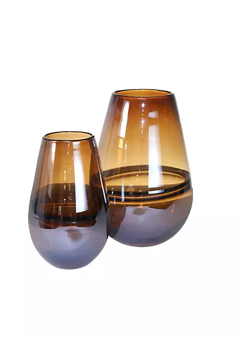 Deals π Kingston Living 10.5" Brown Cone Shaped Handmade Glass Vase π 2 Deals π Kingston Living 10.5" Brown Cone Shaped Handmade Glass Vase π - Image 2