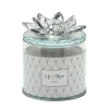Cheap 🔥 Kingston Living 5" Silver and Clear Glass Lotus Box Scented Candle with Lid 🔔
