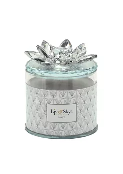 Cheap 🔥 Kingston Living 5" Silver and Clear Glass Lotus Box Scented Candle with Lid 🔔 -Kingston Living Shop Belk 306