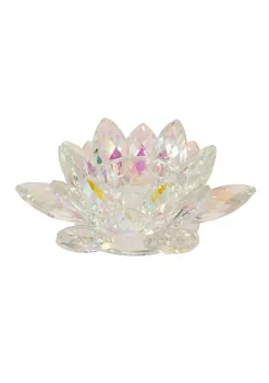 Best deal ๐ฅฐ Kingston Living 6" Clear and Blue Crystal Lotus Votive Candle Holder ๐