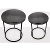 Coupon 😍 Kingston Living Set of 2 Solid Pearl Black Round Side Tables 32" 🔔