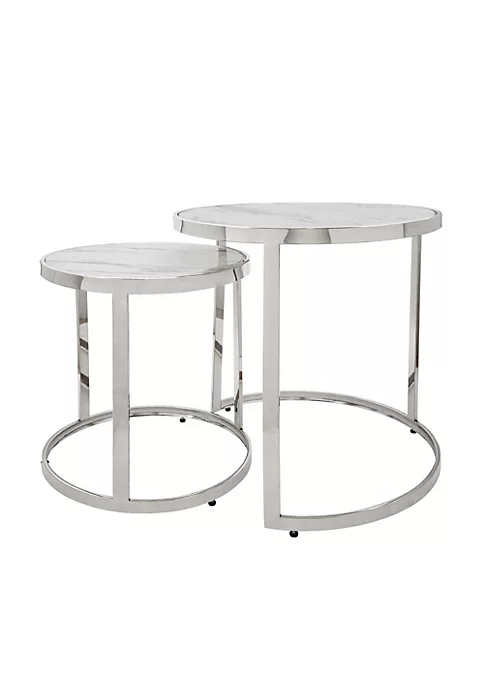 Cheapest π₯ Kingston Living Set of 2 Silver and Clear Round Side Tables 24" β 1 Cheapest π₯ Kingston Living Set of 2 Silver and Clear Round Side Tables 24" β