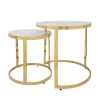 Deals 😉 Kingston Living Set of 2 Gold and Clear Round Side Tables 24" 🤩