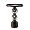 Best Sale 🌟 Kingston Living 22" Silver and Black Orb Side Table with Mirror Top 🤩