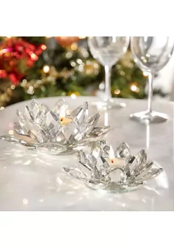 Cheapest 🎁 Kingston Living 8.25" Silver and Clear Crystal Lotus Votive Candle Holder 🥰 -Kingston Living Shop Belk 39