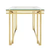 Cheap 👍 Kingston Living 23.5" Gold and Clear Square Side Table with Glass Top ✨