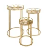 Best reviews of ⌛ Kingston Living Set of 3 Gold and Clear Distressed Accent End Tables 32" 🌟