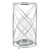 Outlet 🥰 Kingston Living 13" Silver Swirl Hurricane Candle Holder ✨