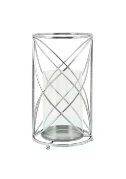 Outlet ๐ฅฐ Kingston Living 13" Silver Swirl Hurricane Candle Holder โจ