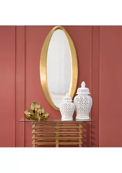 Brand new 🤩 Kingston Living 24" White Ceramic Cut Out Daisies Temple Jar 🤩 -Kingston Living Shop Belk 419