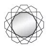 Budget 😍 Kingston Living 36" Black Geometric Round Decorative Wall Mirror ⭐