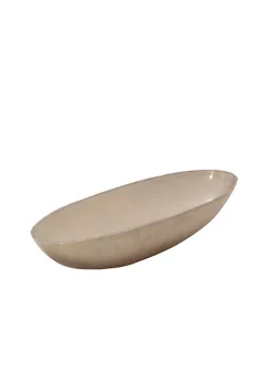 Promo 👏 Kingston Living Set of 2 Ivory Two-Tone Ribbed Oval Bowls 24" 🌟 -Kingston Living Shop Belk 434