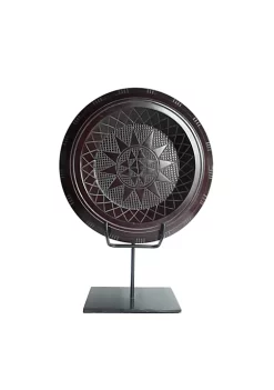 Coupon 🎉 Kingston Living 21" Brown and Gray Mango Wood Aztec on Stand Tabletop Decor 🎉 -Kingston Living Shop Belk 455