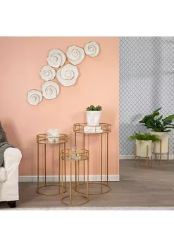 Brand new 🛒 Kingston Living 44" White and Gold Rose Wall Decoration 🔔 -Kingston Living Shop Belk 500