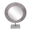 Deals ✨ Kingston Living 20.5" Silver Glass 🔨 Hammered Mirror on Stand Tabletop Decor 😀