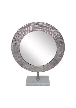 Deals ✨ Kingston Living 20.5" Silver Glass 🔨 Hammered Mirror on Stand Tabletop Decor 😀 -Kingston Living Shop Belk 503