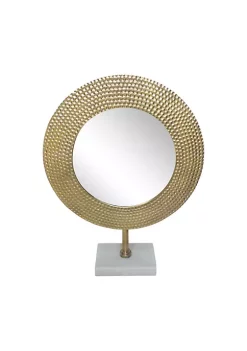 Brand new 🎉 Kingston Living 20.5" Gold and Silver Glass 🔨 Hammered Mirror on Stand Tabletop Decor ⭐ -Kingston Living Shop Belk 505