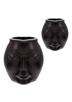Best Sale 😍 Kingston Living 11" Black Decorative Face Table Top Vase 💯 -Kingston Living Shop Belk 536