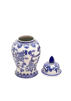 Cheap 🔔 Kingston Living 14" Blue and White Ceramic Bird with Flower Temple Jar 😀 -Kingston Living Shop Belk 539