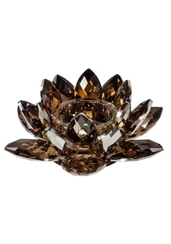 Best Pirce โจ Kingston Living 8.25" Amber Orange Crystal Lotus Votive Candle Holder ๐