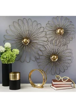 Wholesale 🌟 Kingston Living 23.5" Gold Daisy Flower Shaped Wall Decor 😍 -Kingston Living Shop Belk 571
