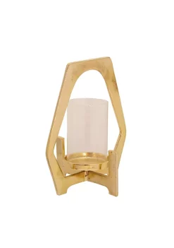 New 🎉 Kingston Living 11.5" Gold Glass Hurricane Candle Holder 🔔