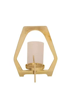 New 🎉 Kingston Living 11.5" Gold Glass Hurricane Candle Holder 🔔 -Kingston Living Shop Belk 582