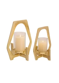 New 🎉 Kingston Living 11.5" Gold Glass Hurricane Candle Holder 🔔 -Kingston Living Shop Belk 583
