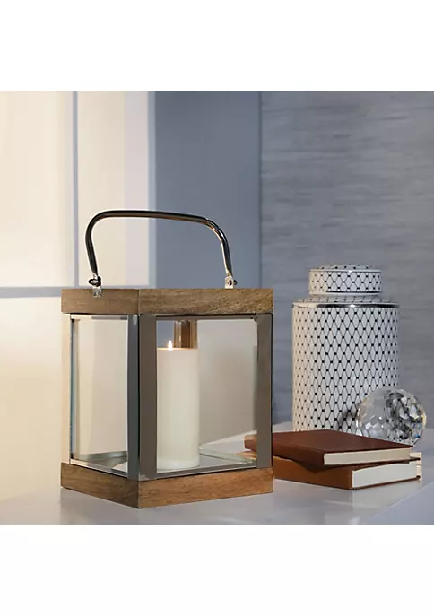 Outlet ๐คฉ Kingston Living 10" Silver and Brown Square Candle Lantern with Handle ๐ 2 Outlet ๐คฉ Kingston Living 10" Silver and Brown Square Candle Lantern with Handle ๐ - Image 2