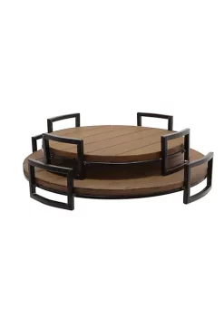 Discount π Kingston Living Set of 2 Brown and Black Round Trays with Handles 17.75" π 8 Discount π Kingston Living Set of 2 Brown and Black Round Trays with Handles 17.75" π -Kingston Living Shop Belk 604