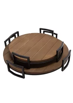 Discount π Kingston Living Set of 2 Brown and Black Round Trays with Handles 17.75" π 9 Discount π Kingston Living Set of 2 Brown and Black Round Trays with Handles 17.75" π -Kingston Living Shop Belk 605