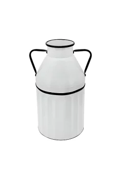 Hot Sale 🤩 Kingston Living 18" White and Black Milk Bucket Shaped Vase 😉