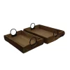 Promo 🥰 Kingston Living Set of 2 Brown and Black Trays with Handles 19" 👏