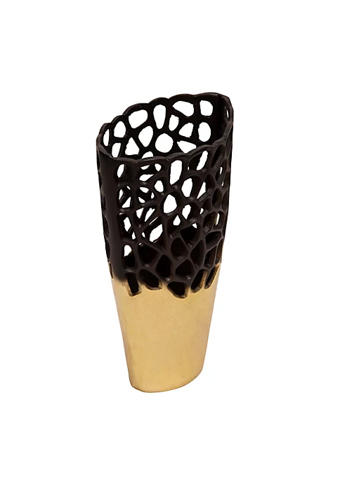 Best deal π Kingston Living 15.25" Black and Gold Cut-Out Two Tone Tabletop Vase π 2 Best deal π Kingston Living 15.25" Black and Gold Cut-Out Two Tone Tabletop Vase π - Image 2