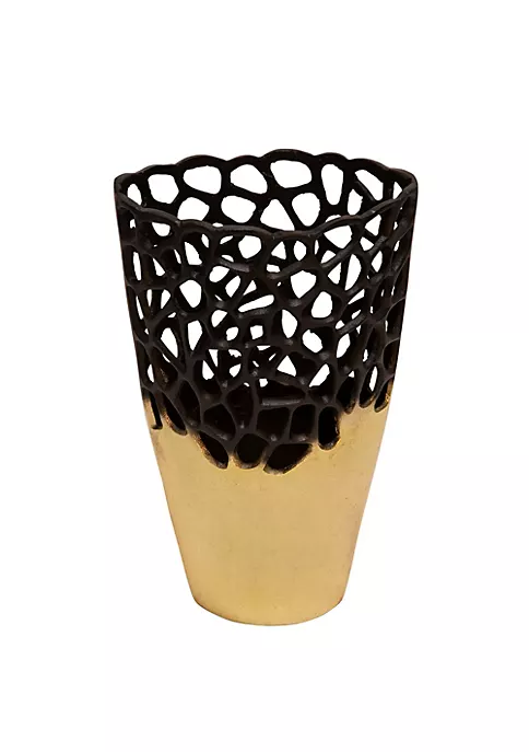 Best deal π Kingston Living 15.25" Black and Gold Cut-Out Two Tone Tabletop Vase π 4 Best deal π Kingston Living 15.25" Black and Gold Cut-Out Two Tone Tabletop Vase π - Image 4