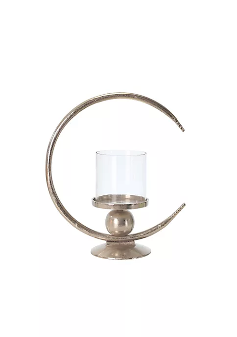 Promo π Kingston Living 17" Silver and Clear Glass Candle Holder with Half Moon Base π 4 Promo π Kingston Living 17" Silver and Clear Glass Candle Holder with Half Moon Base π - Image 4