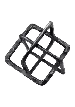 Flash Sale 🧨 Kingston Living 10" Gunmetal Black Solid Square Links Decorative Tabletop Accent 🧨 -Kingston Living Shop Belk 694