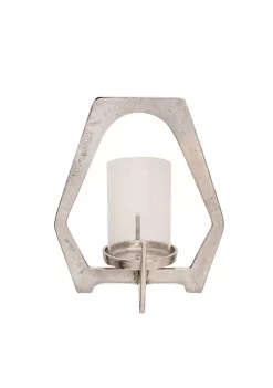 Hot Sale 👍 Kingston Living 11.5" Silver Glass Hurricane Candle Holder 🤩 -Kingston Living Shop Belk 700